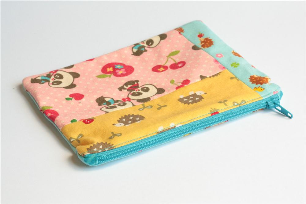 Patchwork Pouch - Hedgehogs And Pandas