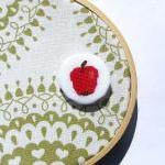 A Is For Apple Cross Stitch Brooch
